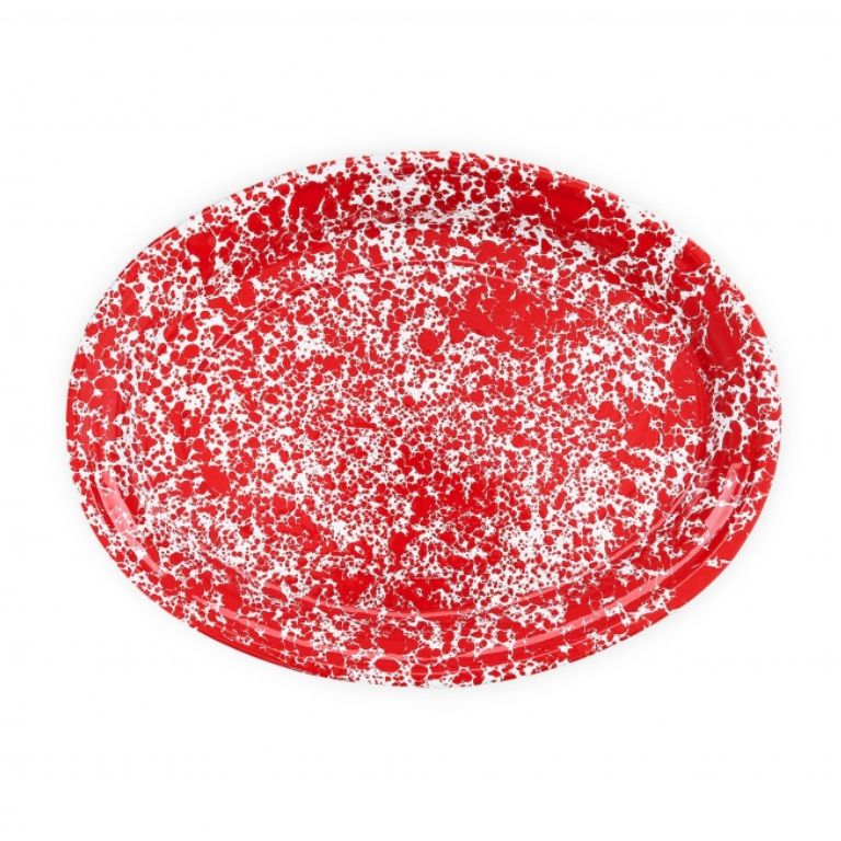 Splatter Tin Oval Platter 17.5