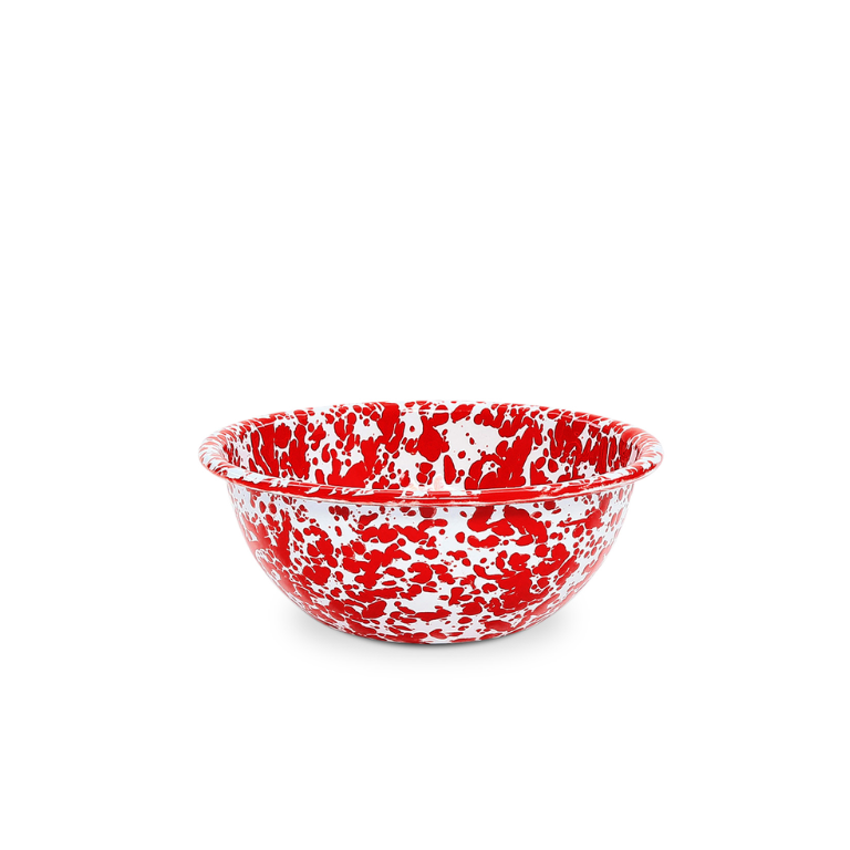 Splatter Tin Bowl 6.25", Red