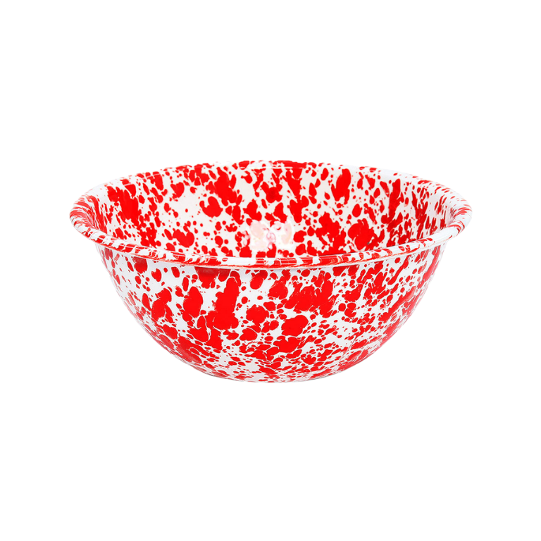 Splatter Tin Bowl 8.5", Red
