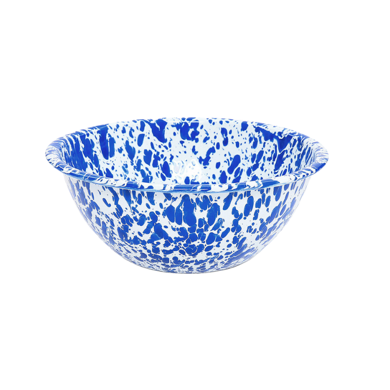 Splatter Tin Bowl 8.5", Blue