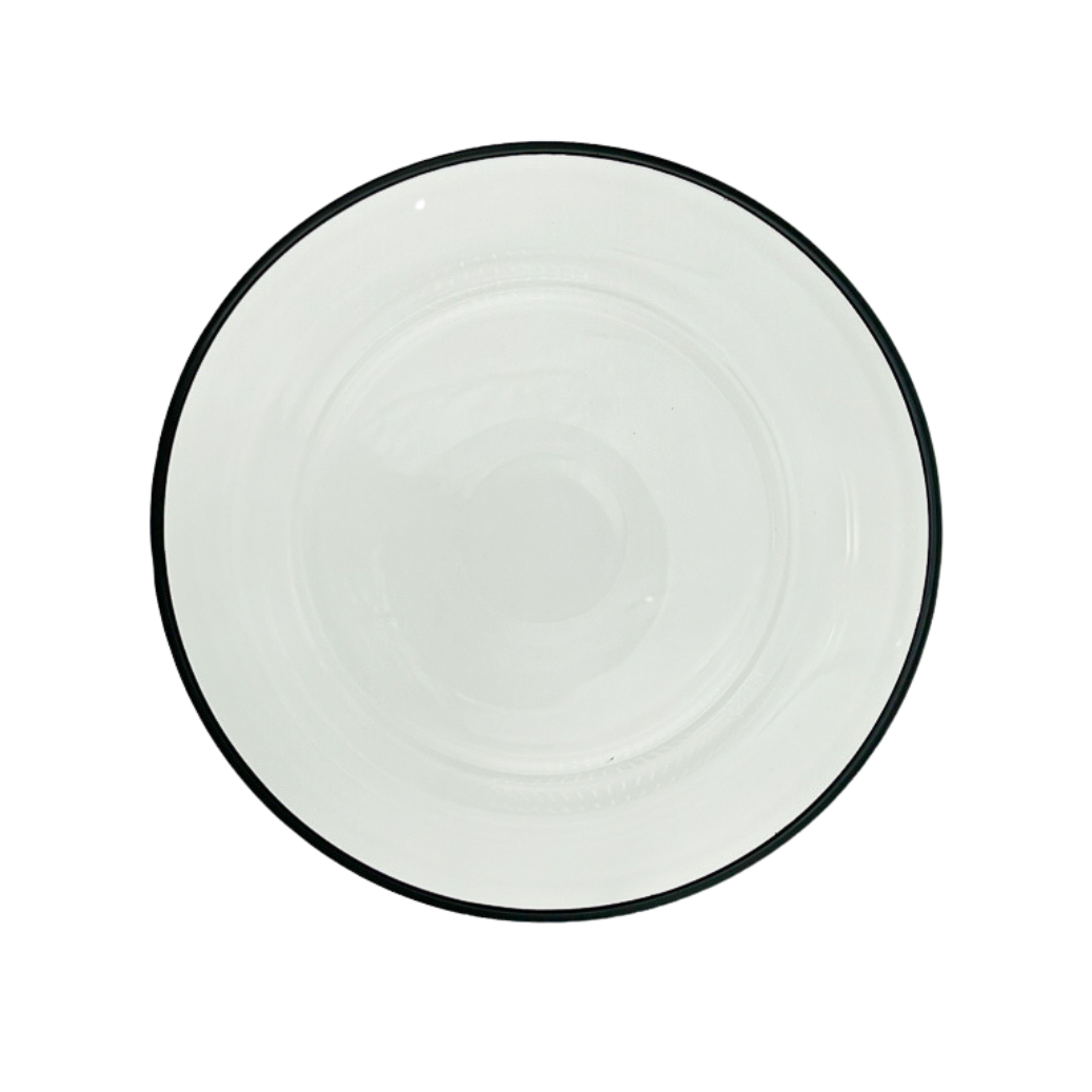 Halo Collection -  Halo Black Rim Dinner Plate 10"