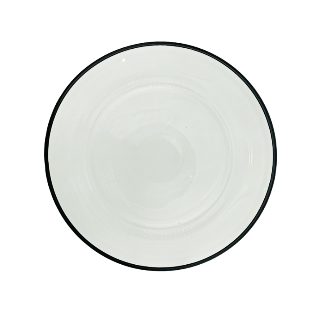 Halo Black Rim Glass Dinner Plate 10