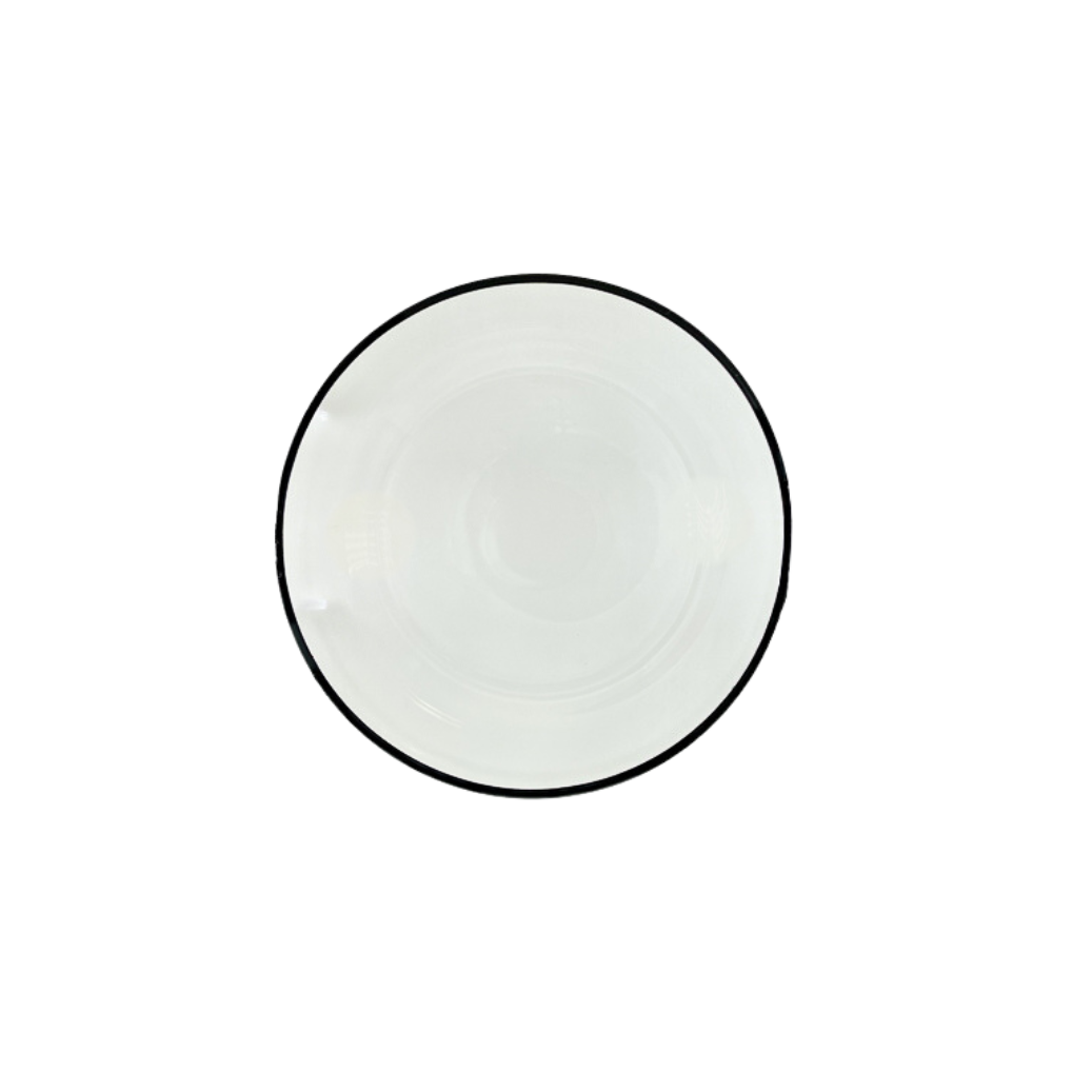 Halo Black Rim Glass Salad Plate 8.5