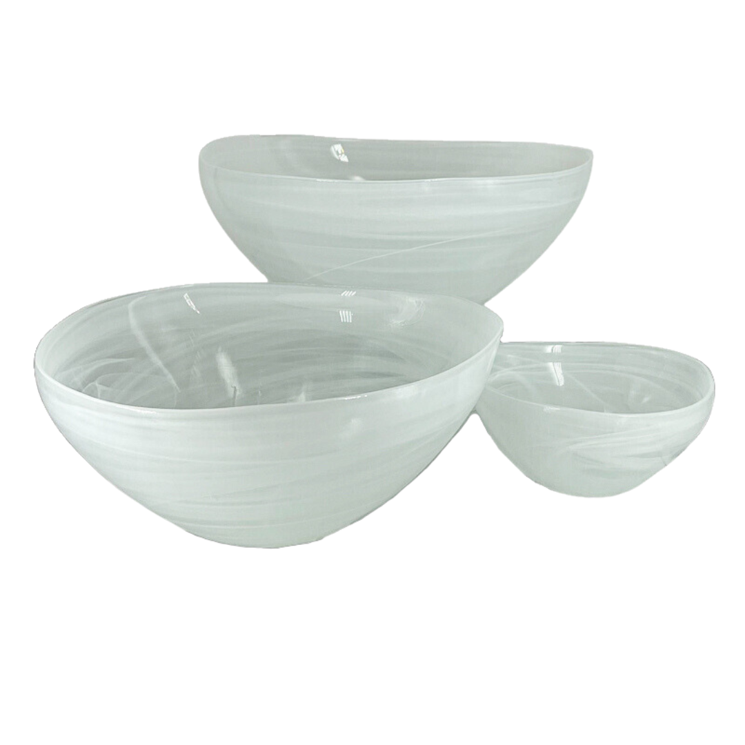 Picasso White Glass Bowl