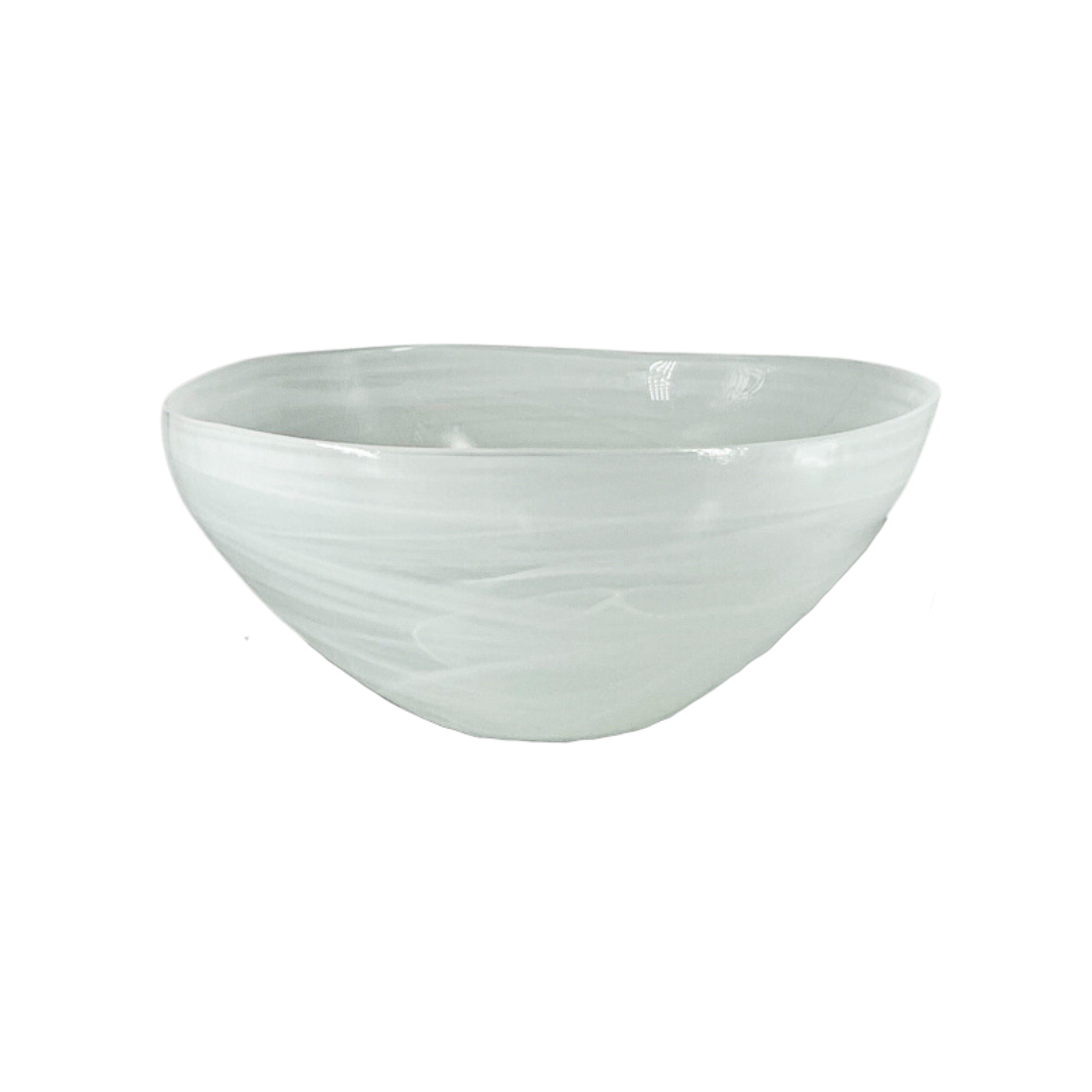Picasso White Glass Bowl - 9.8"