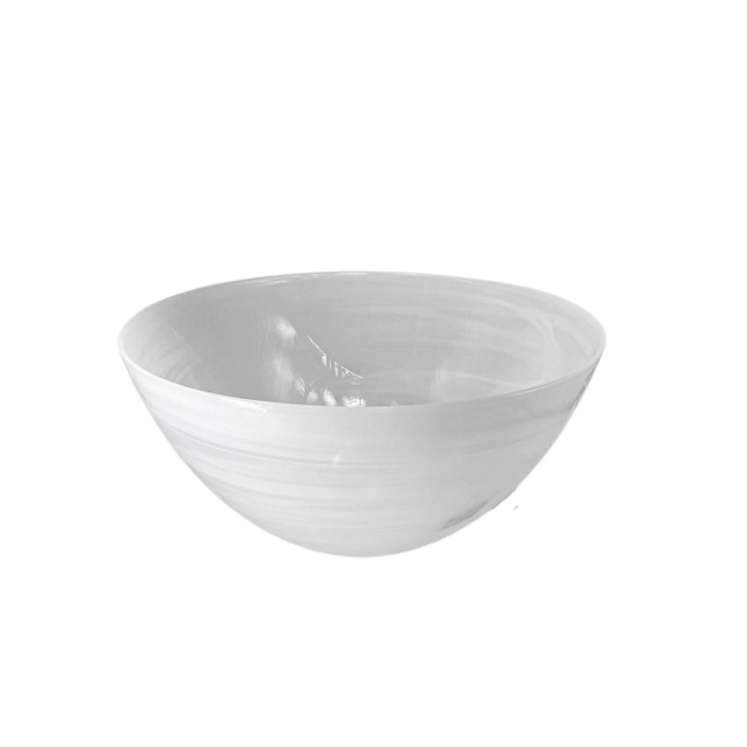Vinci White Glass Bowl - 9.8"