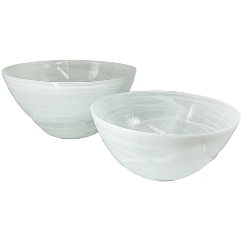 Vinci White Glass Bowl