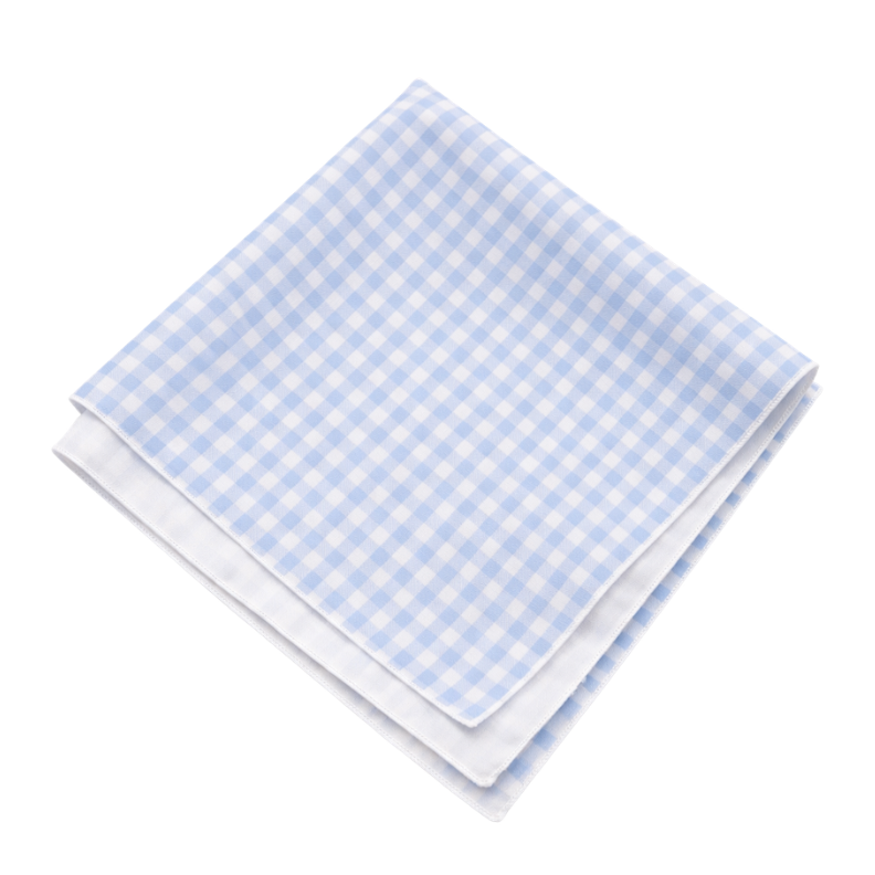 Mini Check Dinner Napkin - Light Blue