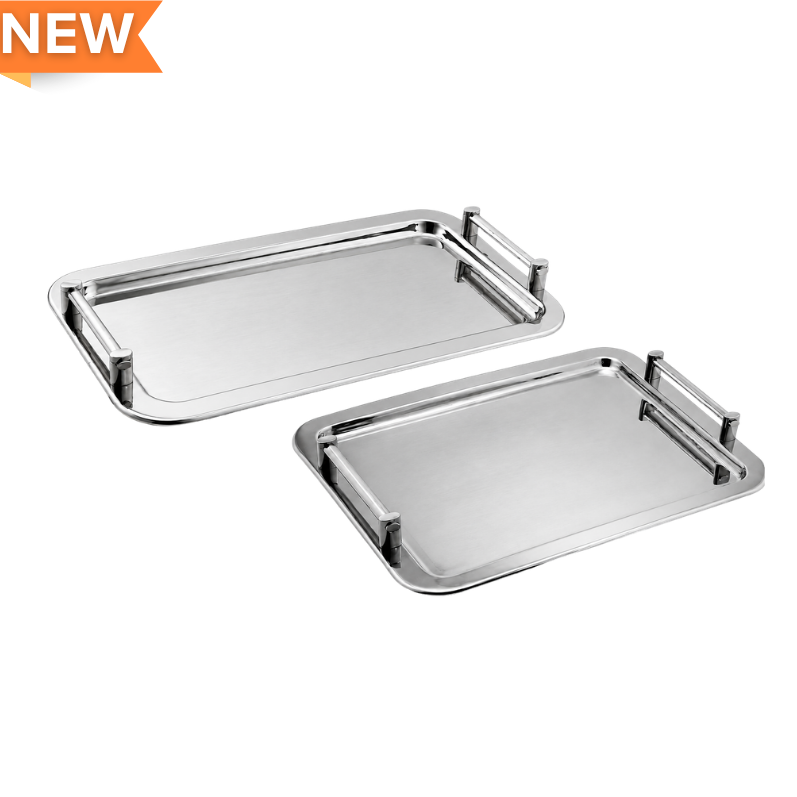 Stainless Steel Rectangle Tray with Handles