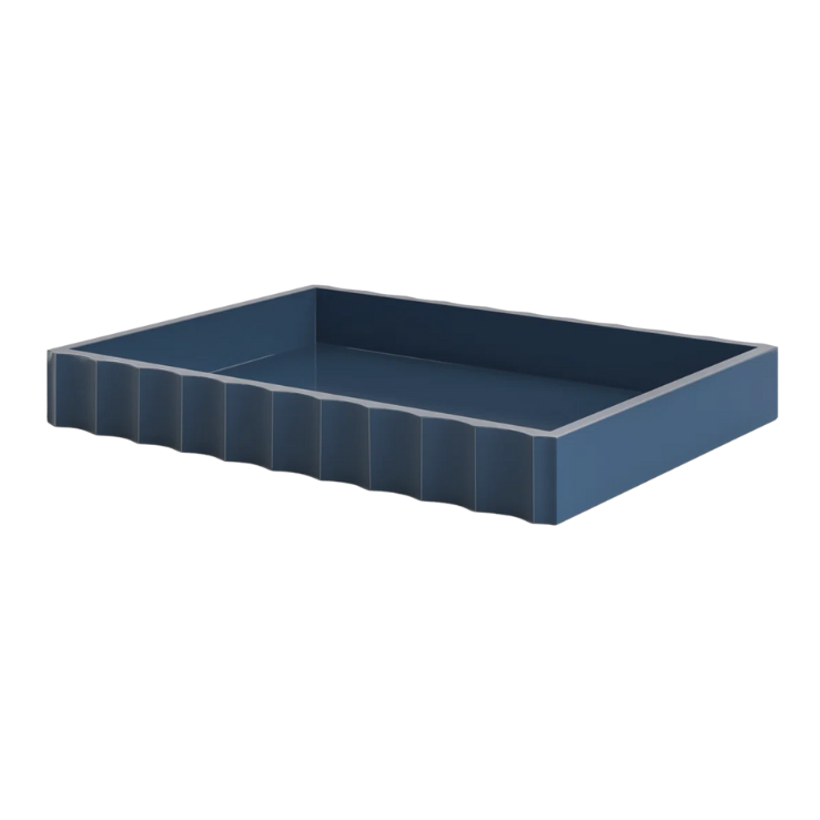 Fluted Navy Serving Tray 16