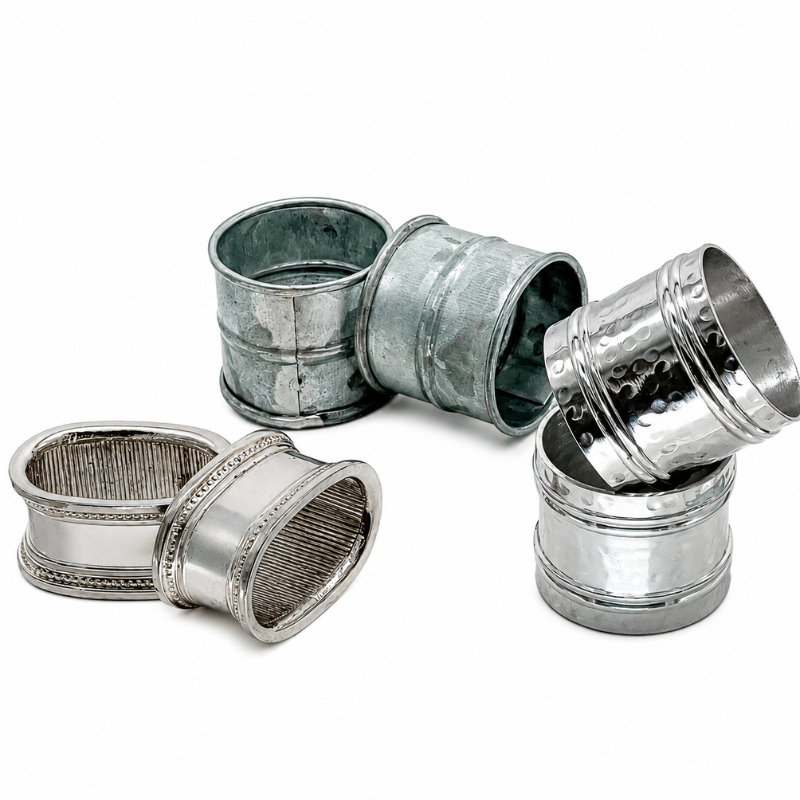 Metal Napkin Rings - Silver